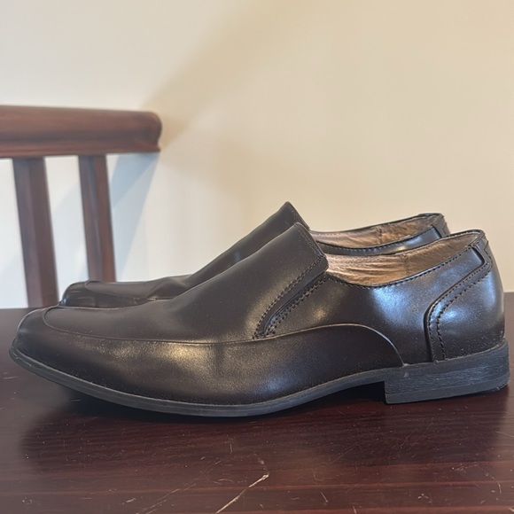 JF J. Ferrar brown leather slip on dress shoes square toe men’s size 10.5 - Picture 3 of 14